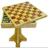 Подарок 1517 / Карельская береза. Шахматный стол большой NEW с фигурами, клетка 60 х 60 мм