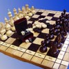 Подарок 1538 / Набор Эксклюзив, дуб 3 в 1 Шахматы, шашки нарды деревянные 52 х 52 см