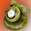Подарок 1676 / Сувенир - каменный настольный телефон большой с часами