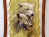 Подарок 1749 / Индивидуальная авторская работа Белые волки, рамка тутовник 45 х 36 см