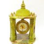 Подарок 2065 / Настольные каменные часы, зелёный оникс, Большая беседка - 6 колонн, 15 кг.