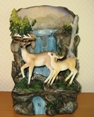 Подарок 2145 / Декоративный подарочный фонтан из полистоуна Семейство оленей