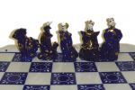 Фарфоровые шахматы Дамы и гусары, кобальтовый набор.Вид 1