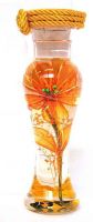 Подарок 2942 / Сувенир подарочный Бутылка с цветами 21 см.