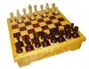 Подарок 3152 / Шахматный комплект Империя в ларце. Карельская береза 45 х 45 см., Красное дерево и самшит 4 дюйма
