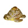 Подарок 3595 / Шкатулка со стразами Семейная черепаха Золотая 3,5 х 6,5 см.