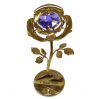 Подарок 3616 / Золотая розочка с фиолетовым цветком 8 см